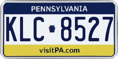 PA license plate KLC8527