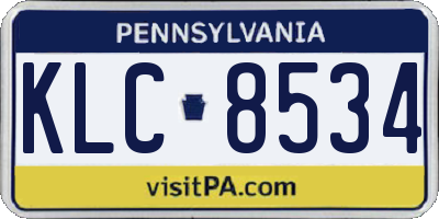 PA license plate KLC8534