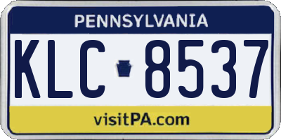 PA license plate KLC8537