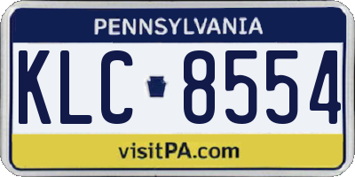 PA license plate KLC8554