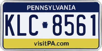 PA license plate KLC8561