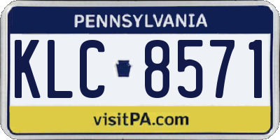 PA license plate KLC8571