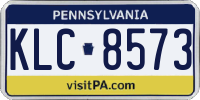 PA license plate KLC8573