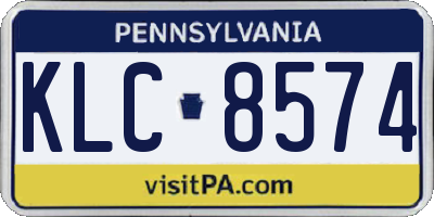 PA license plate KLC8574