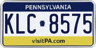 PA license plate KLC8575