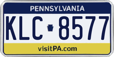 PA license plate KLC8577