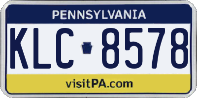 PA license plate KLC8578
