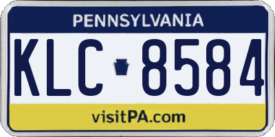 PA license plate KLC8584