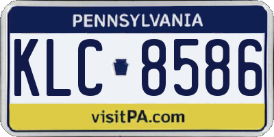 PA license plate KLC8586