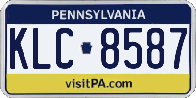 PA license plate KLC8587