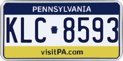 PA license plate KLC8593