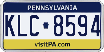 PA license plate KLC8594