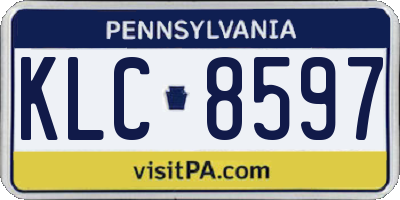 PA license plate KLC8597