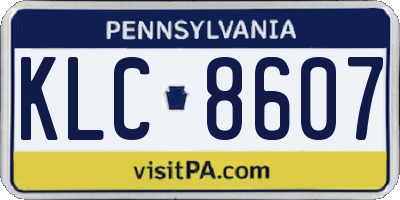 PA license plate KLC8607