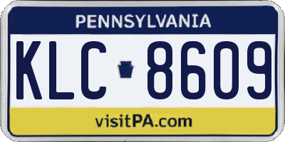 PA license plate KLC8609