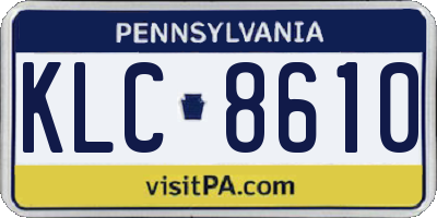 PA license plate KLC8610