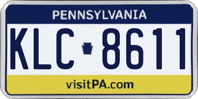 PA license plate KLC8611