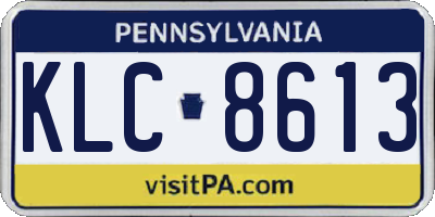 PA license plate KLC8613
