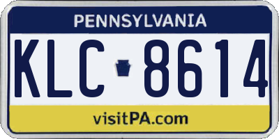PA license plate KLC8614