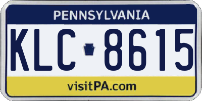 PA license plate KLC8615