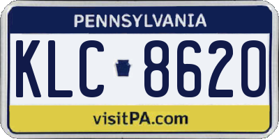 PA license plate KLC8620