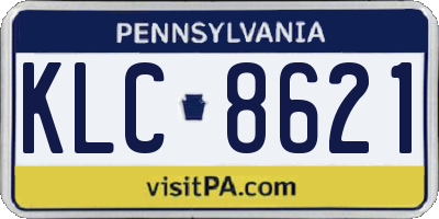 PA license plate KLC8621