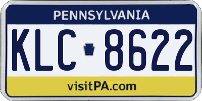 PA license plate KLC8622