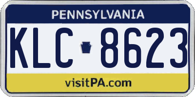 PA license plate KLC8623