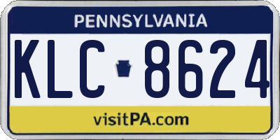 PA license plate KLC8624