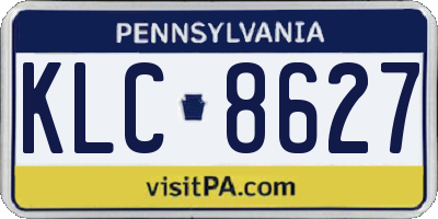 PA license plate KLC8627