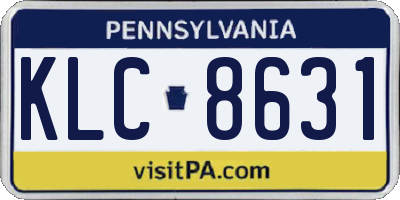 PA license plate KLC8631
