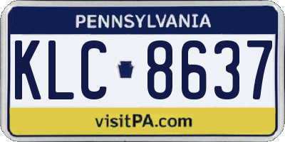 PA license plate KLC8637
