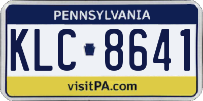 PA license plate KLC8641