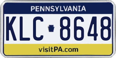 PA license plate KLC8648