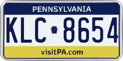 PA license plate KLC8654