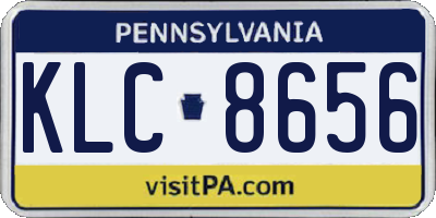 PA license plate KLC8656