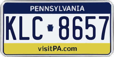 PA license plate KLC8657