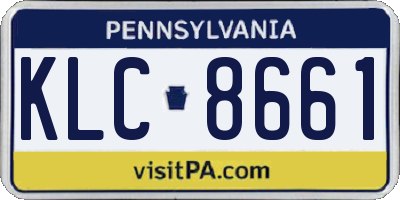 PA license plate KLC8661