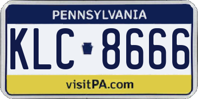 PA license plate KLC8666