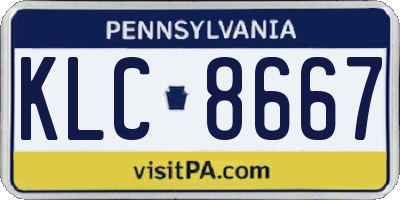PA license plate KLC8667