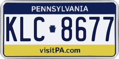PA license plate KLC8677