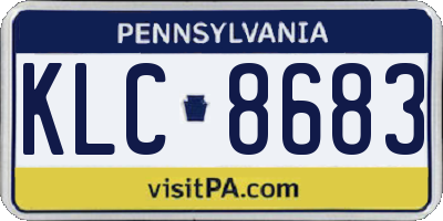 PA license plate KLC8683