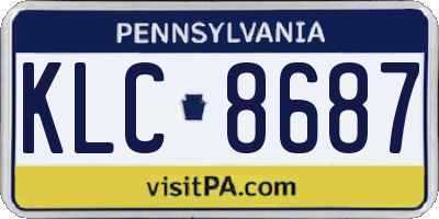 PA license plate KLC8687