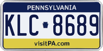 PA license plate KLC8689