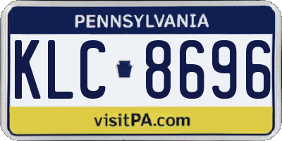 PA license plate KLC8696