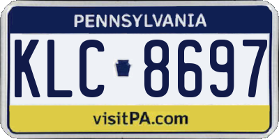 PA license plate KLC8697