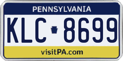 PA license plate KLC8699