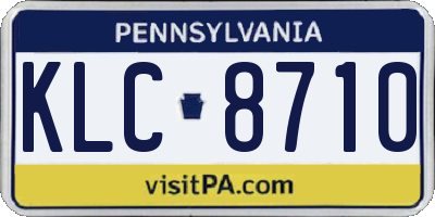PA license plate KLC8710