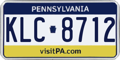 PA license plate KLC8712