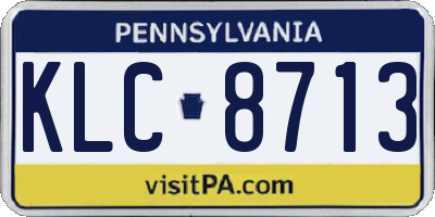 PA license plate KLC8713
